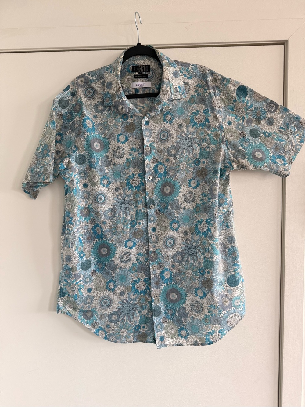 Liberty Floral Short-Sleeve Button-Up Shirt - Blue Mix